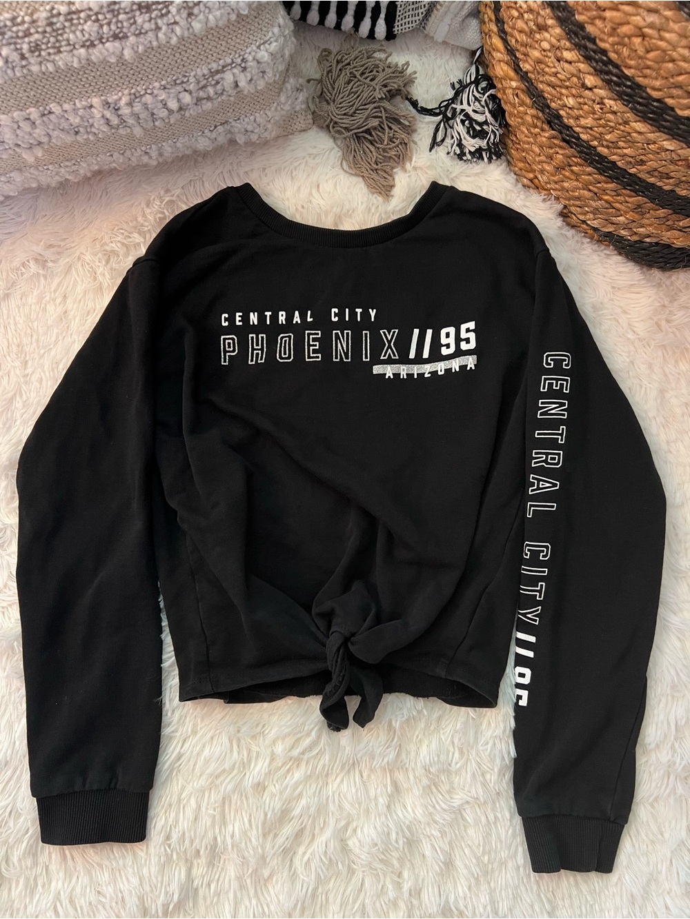 H&M Black Tie Front Long Sleeve Tee Central City Phoenix Arizona 12/14